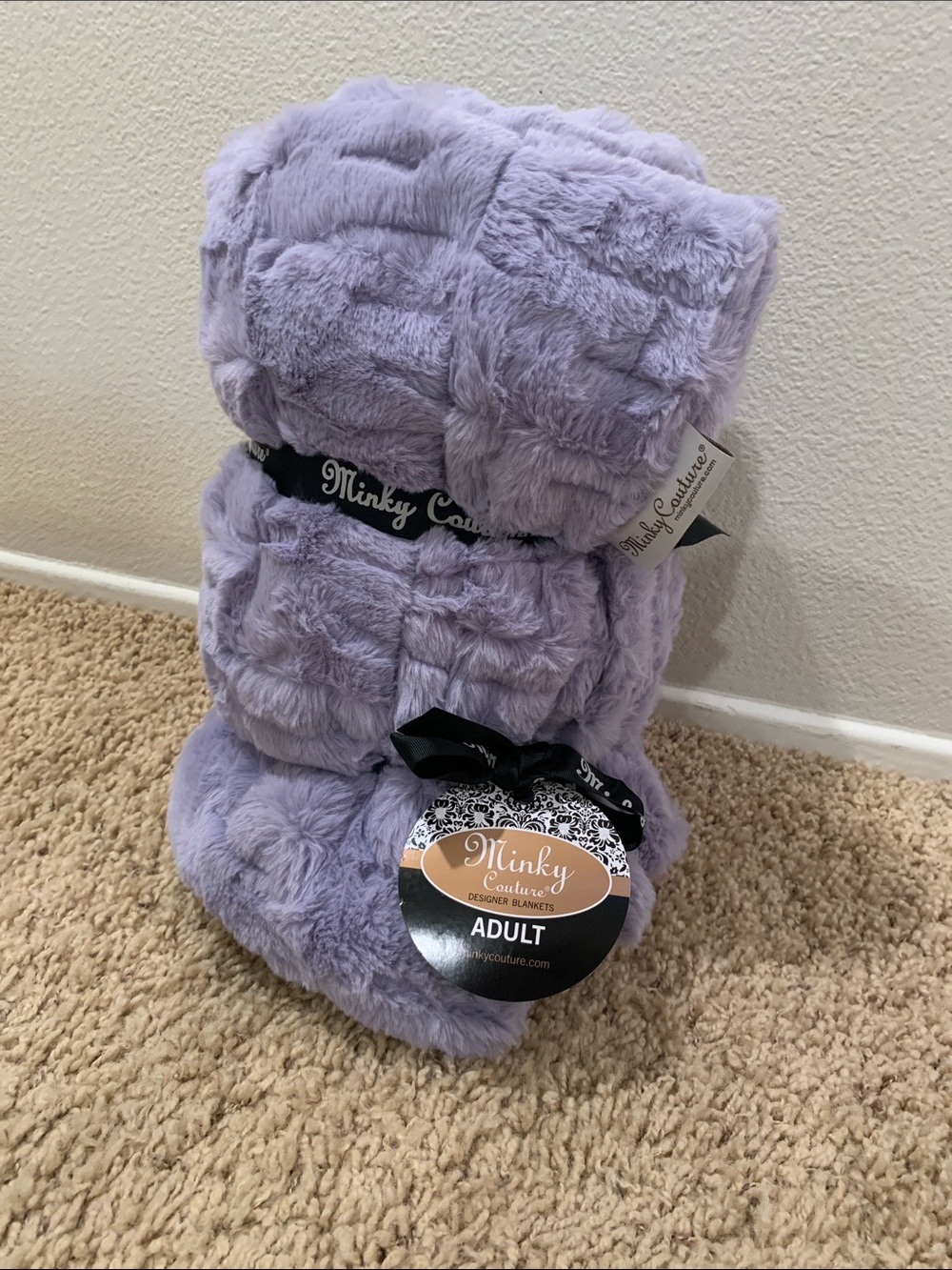 NEW MINKY COUTURE Lavender adult cozy Blanket